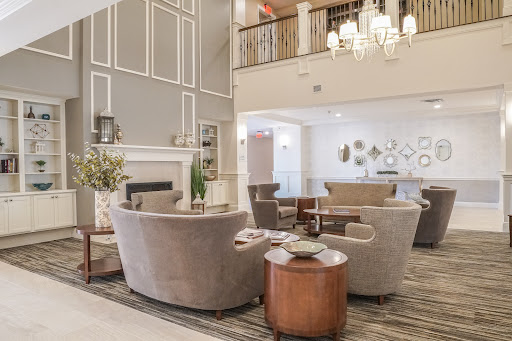 A stylish and inviting lobby with modern furniture and elegant decor.
