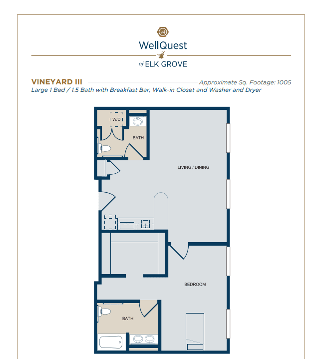 A floor plan of a 2-bedroom apartment with detailed room dimensions and layout.