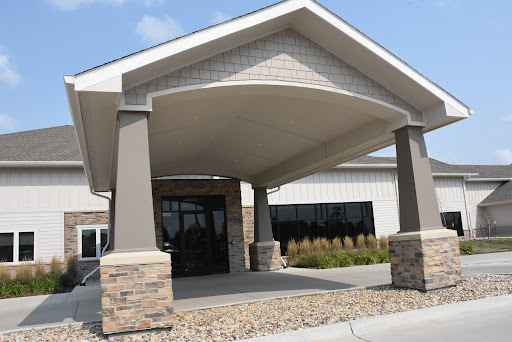 A welcoming entrance to a modern commercial building.