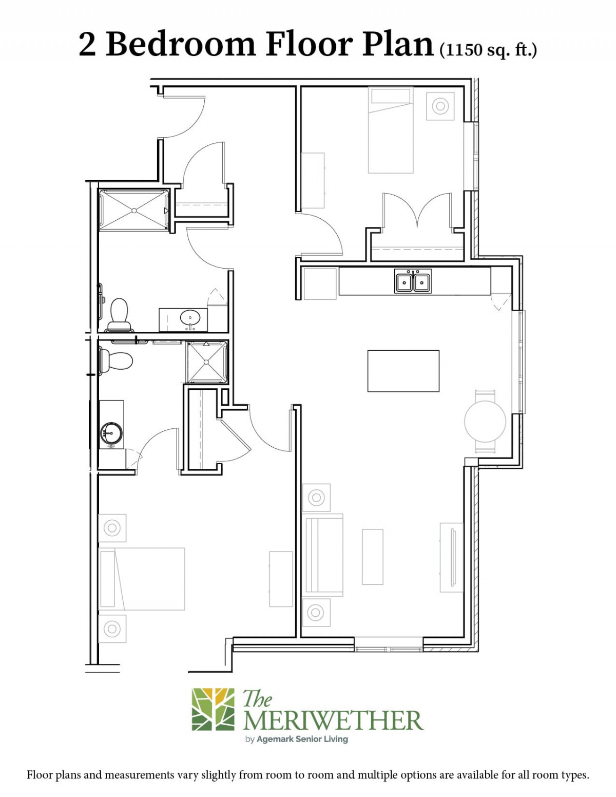 A detailed floor plan illustrating the layout of an apartment with various rooms and spaces.