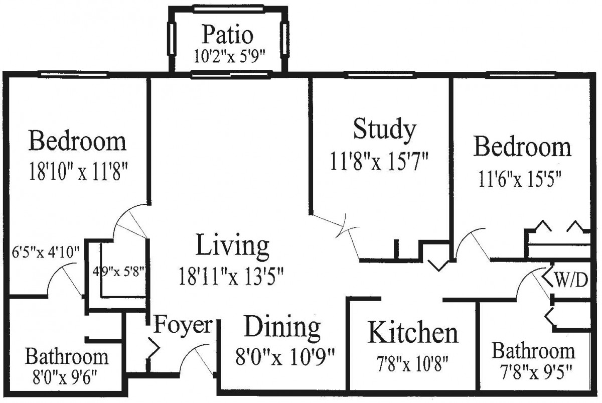 A detailed floor plan showing the layout of a house, including dimensions for each room.