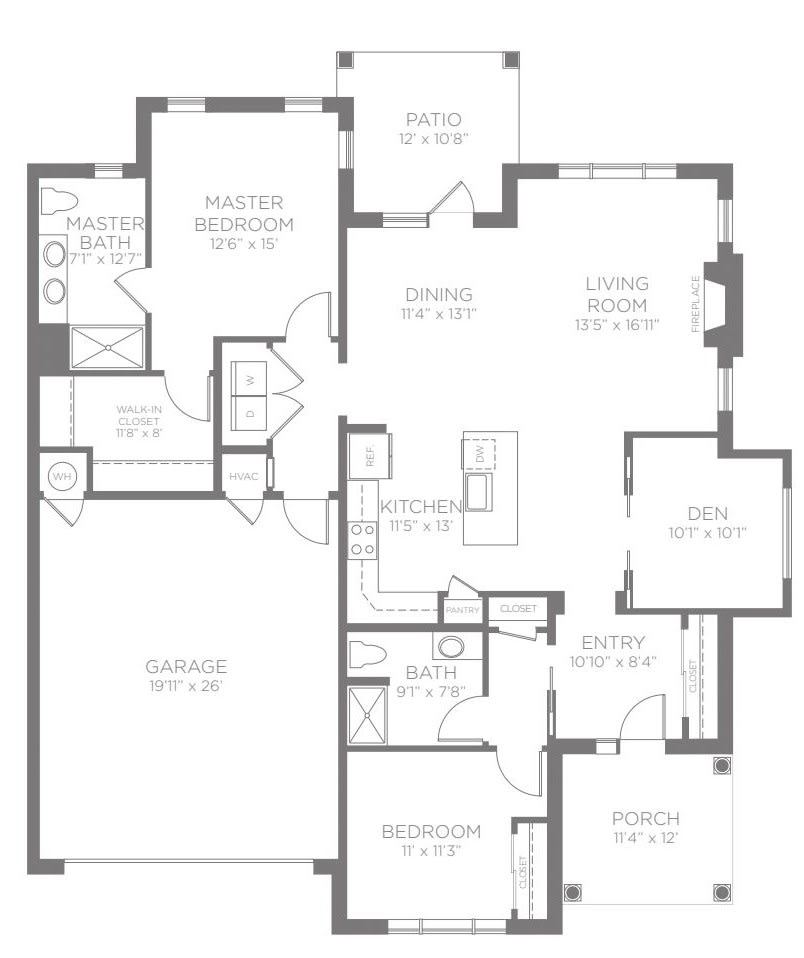 A detailed floor plan of a house showing various rooms and their layout.