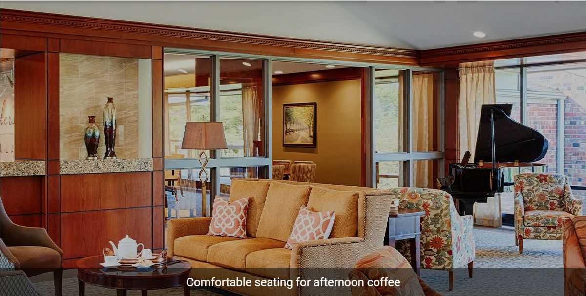 A cozy living room with comfortable seating for afternoon coffee.