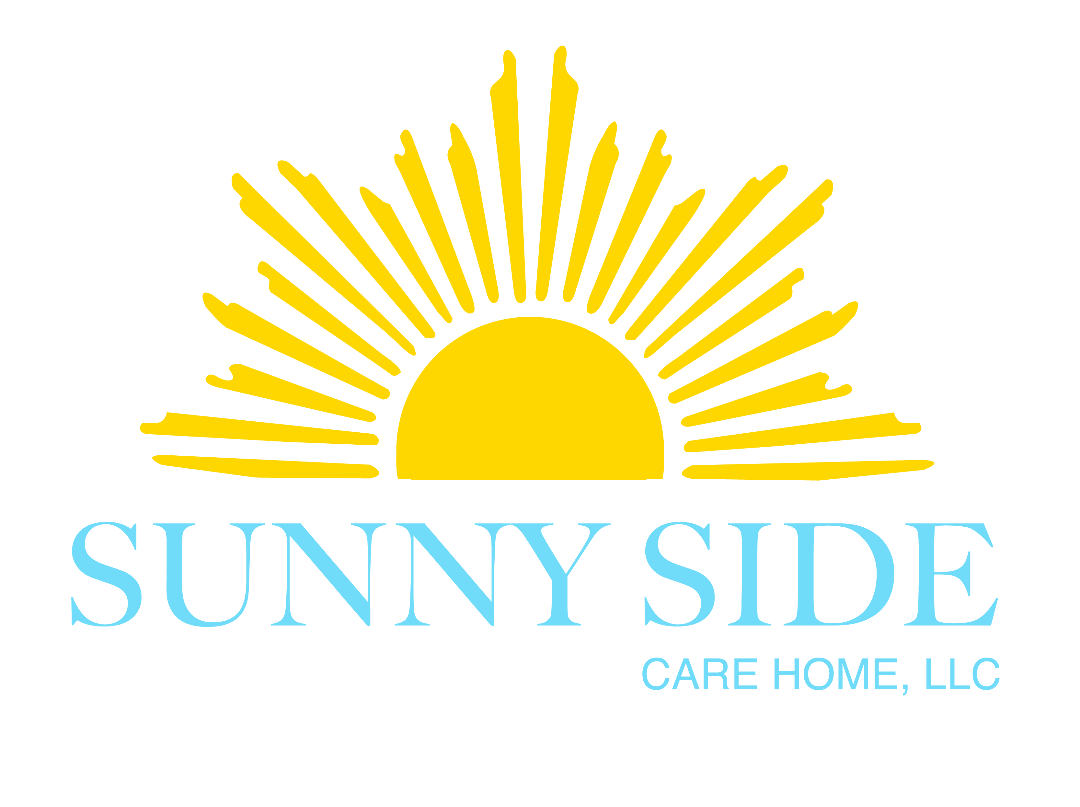 Sunny Side Care Home logo featuring a sun with rays.