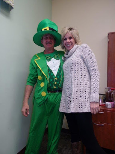 Celebrating St. Patrick's Day with festive costumes at the office!