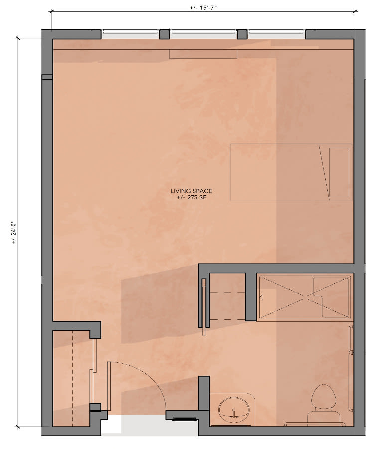 A detailed floor plan showcasing the layout of a building space.