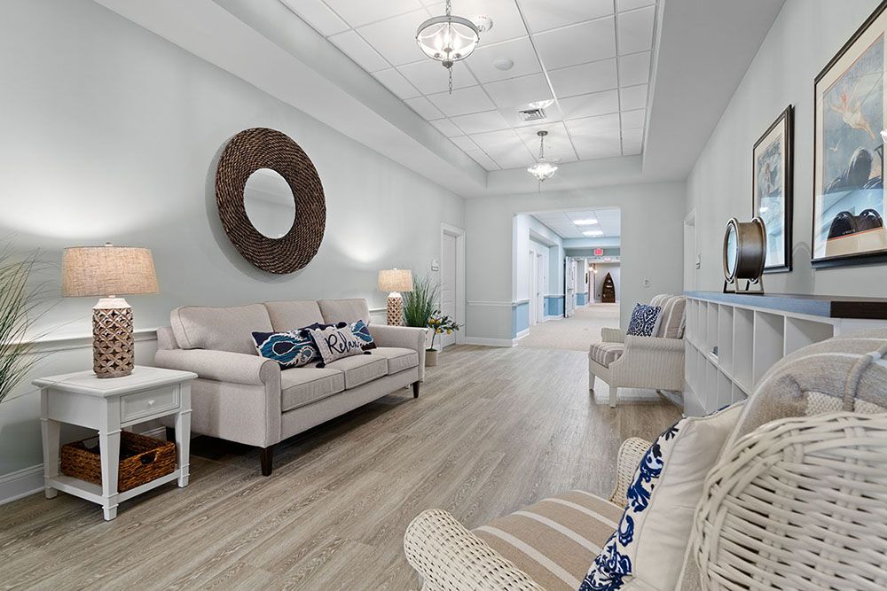 A cozy living area with comfortable seating and stylish decor.