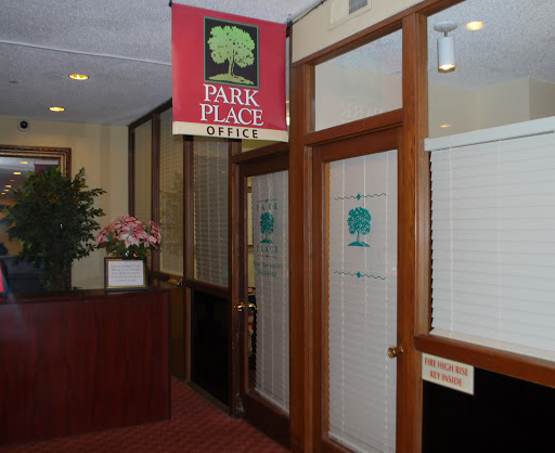 Entrance to Park Place office with reception area.