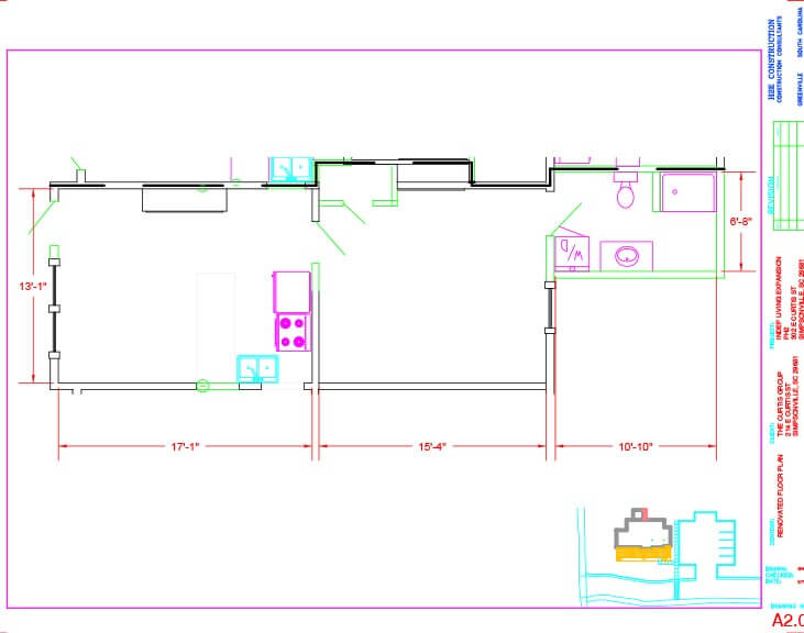 A detailed floor plan illustrating the layout of a building.