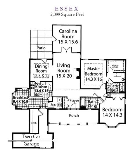 A detailed floor plan of a single-story home, including room dimensions and layout.
