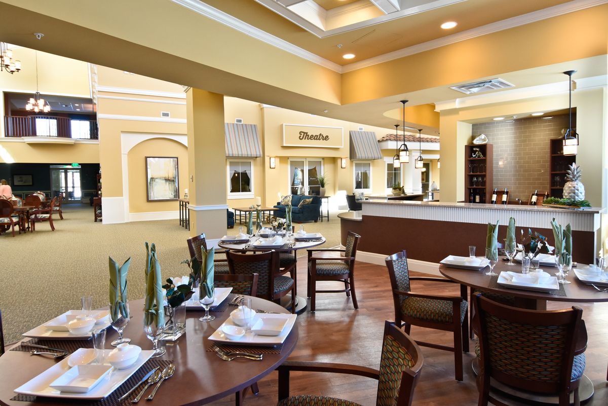 An elegantly designed restaurant dining area with neatly arranged tables and stylish interior.