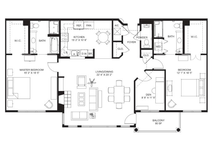 Architectural floor plan of a residential property.