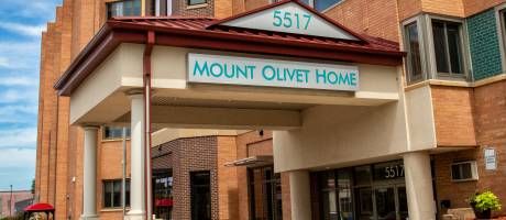 Entrance to Mount Olivet Home with visible signage.