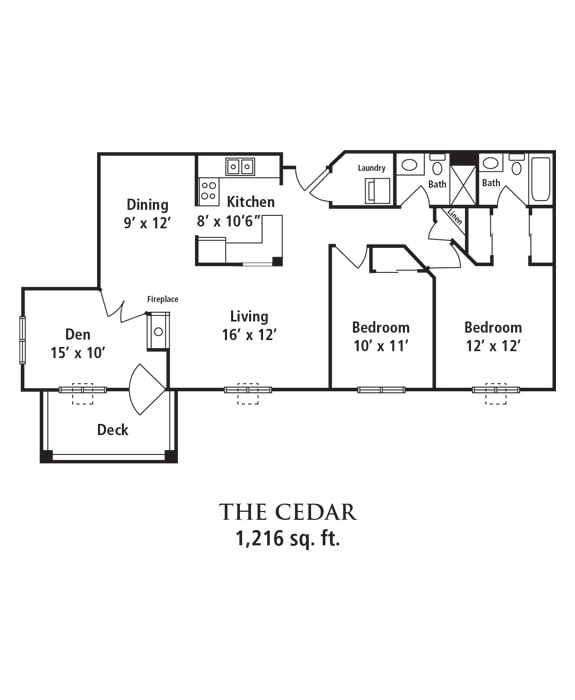 Floor plan for 'The Cedar' house layout, featuring rooms and dimensions.