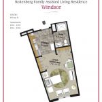 Floor plan of the Windsor assisted living residence.