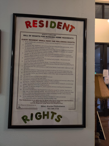 A framed poster outlining the rights of residents, emphasizing legal protections and community standards.