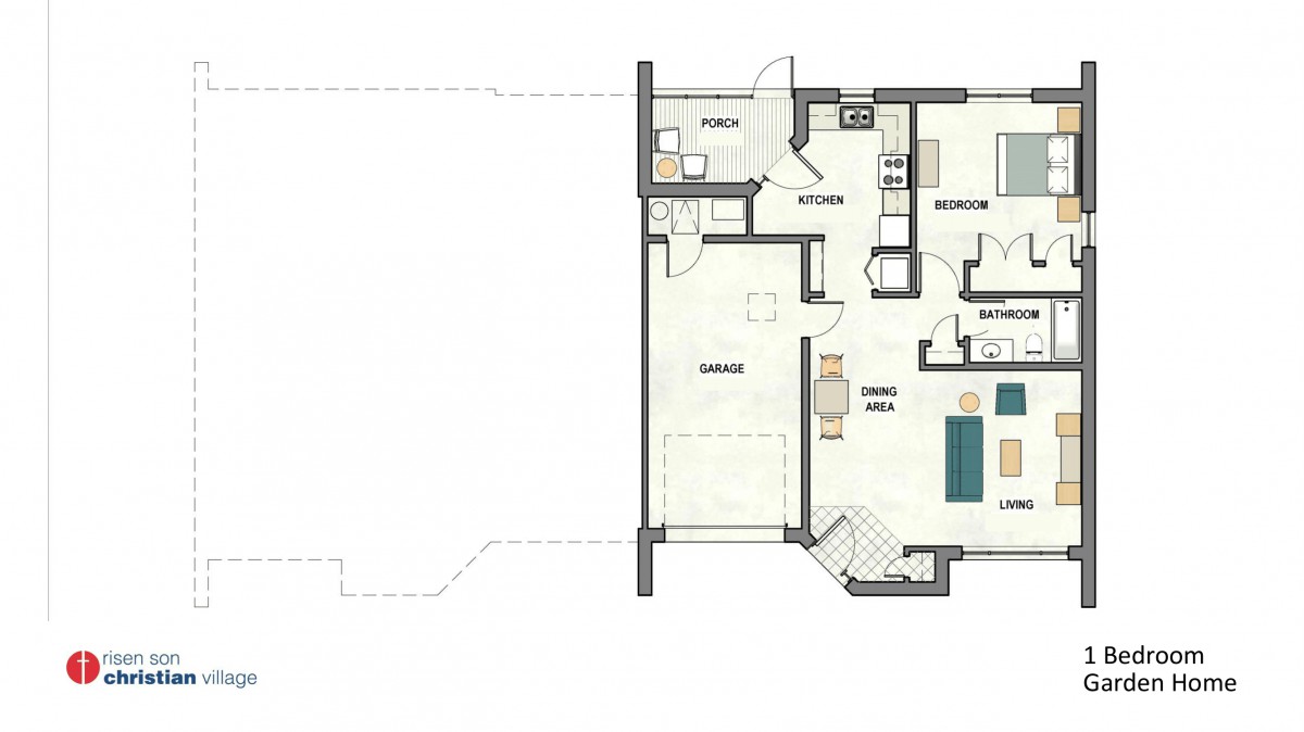 Architectural floor plan of a residential apartment layout.