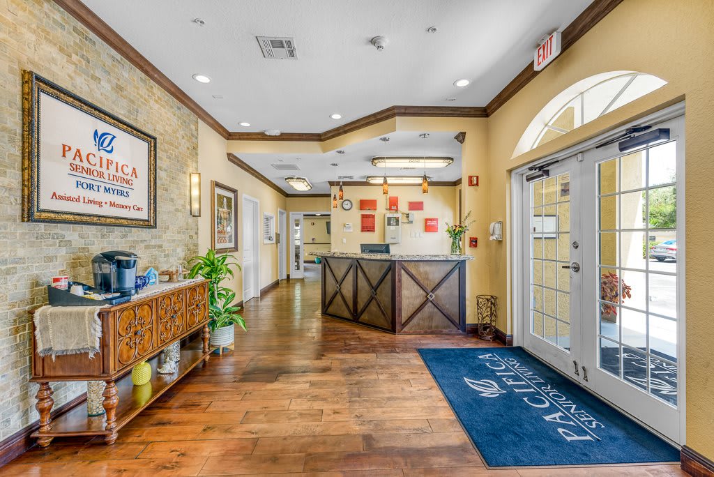 A welcoming reception area with modern decor and comfortable seating.