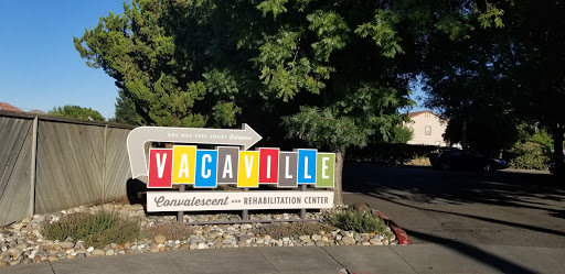 Entrance sign for Vacaville Convalescent and Rehabilitation Center.