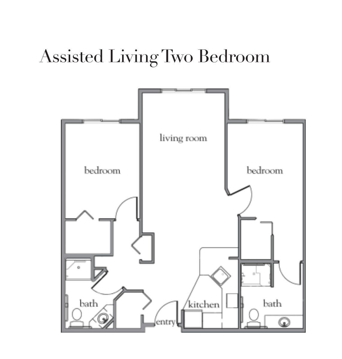 Assisted Living Two Bedroom Floor Plan Layout