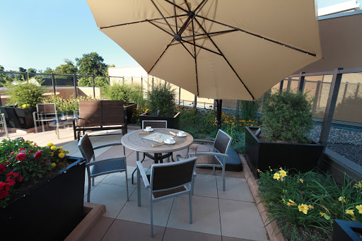 A cozy outdoor seating area perfect for enjoying the sunshine.