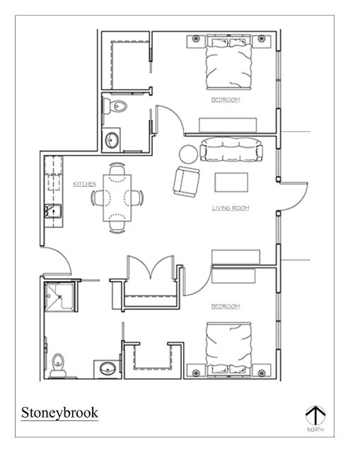 A detailed architectural floor plan of a residential space.