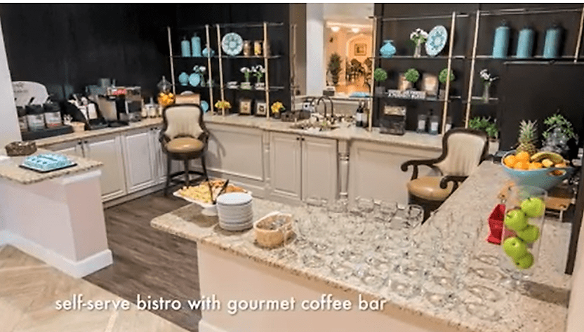 A stylish bistro with a gourmet coffee bar.