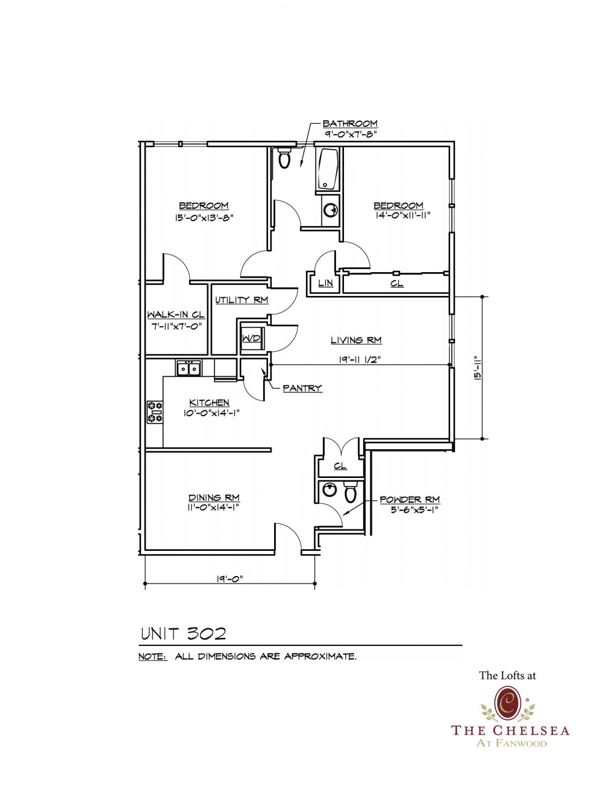 A detailed floor plan of a house showing the arrangement of rooms and dimensions.