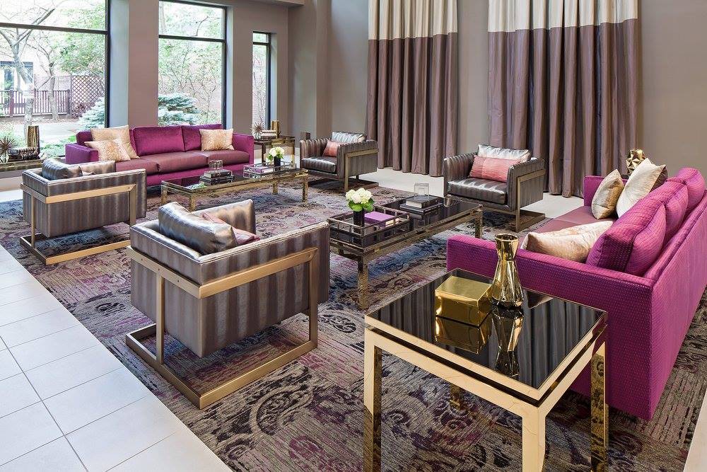 A luxurious and modern lobby with stylish seating and elegant decor.