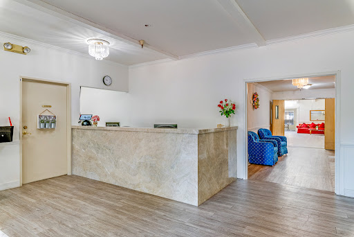 A modern reception area showcasing a sleek design with a welcoming atmosphere.