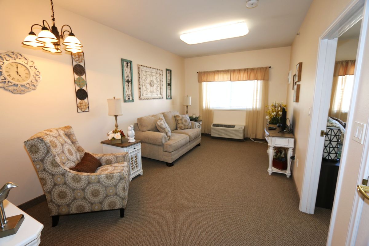 A cozy living room with sofas, an armchair, and elegant decor.