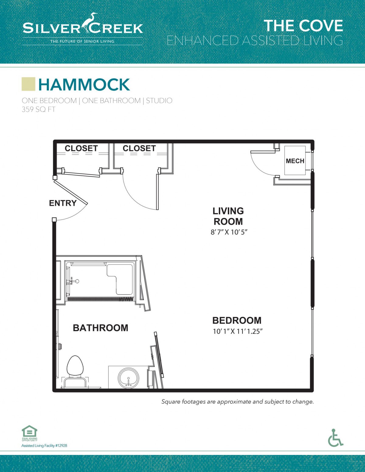 Floor plan of a one-bedroom apartment layout featuring labeled rooms including a living room, kitchen, and bathroom.