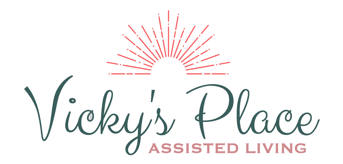 A logo for an assisted living facility featuring a sunburst design.
