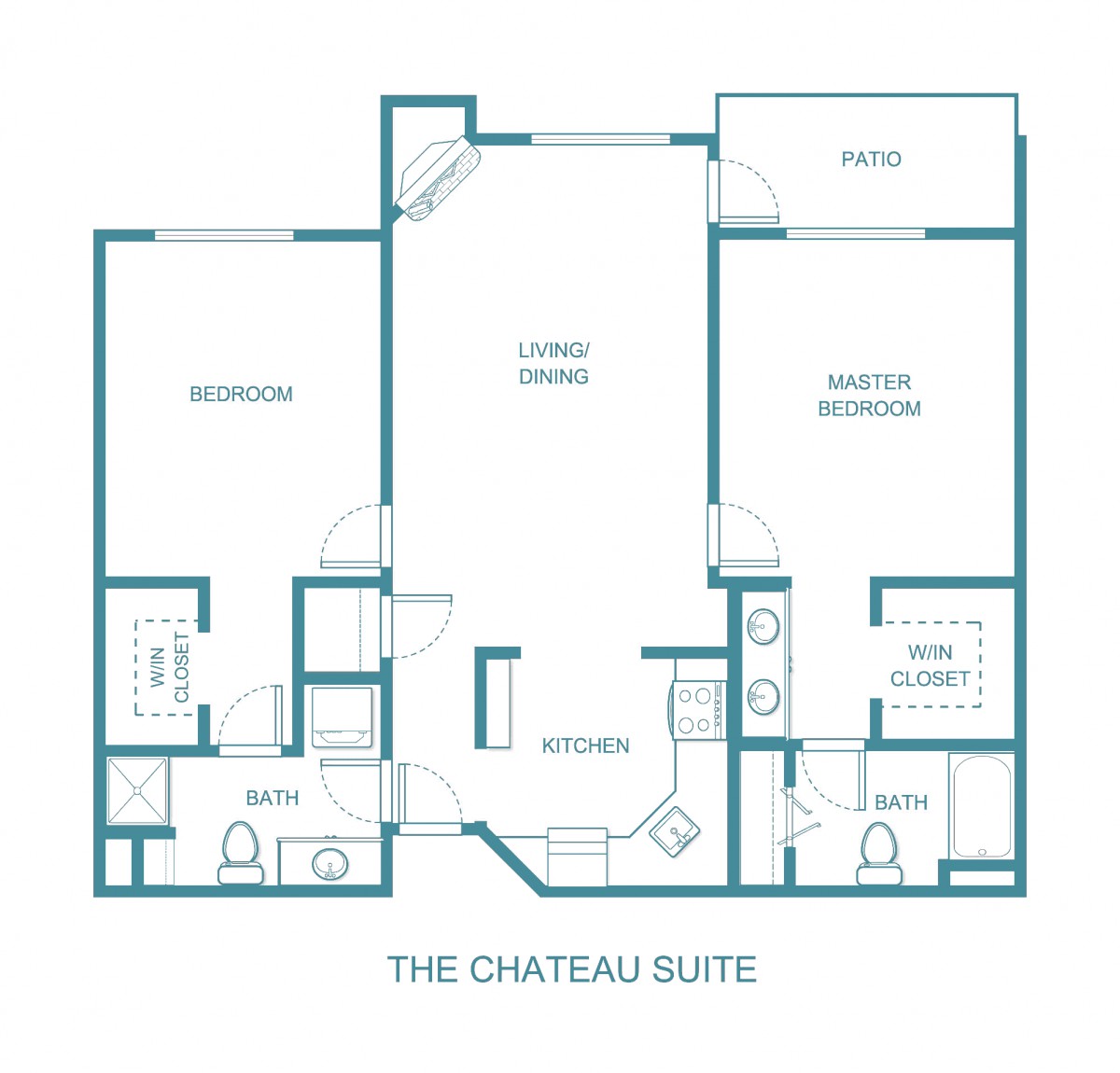 Blueprint of The Chateau Suite floor plan.