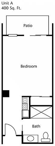 A simple floor plan showcasing a bedroom layout.