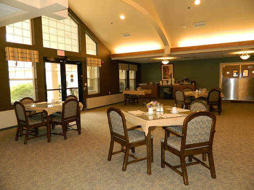 A cozy dining area designed for community gatherings and meals.