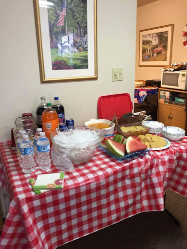 A vibrant spread of snacks and drinks set up for a gathering.