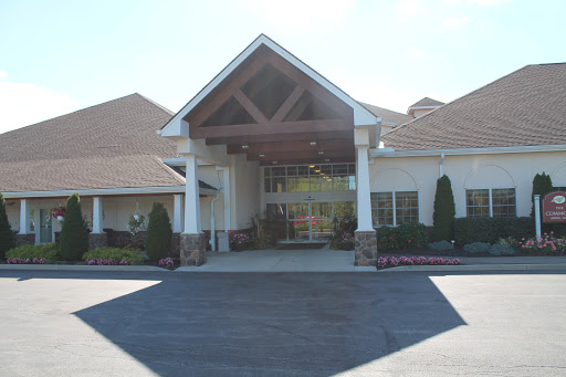The welcoming entrance of a hospitality establishment.