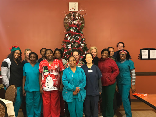 Healthcare team celebrating the holiday season together.
