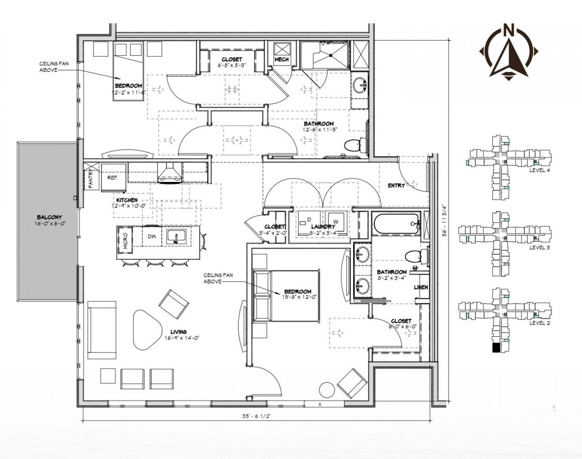 Architectural floor plan depicting the layout of a residential space.