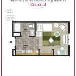 Studio apartment floor plan for Concord assisted living.