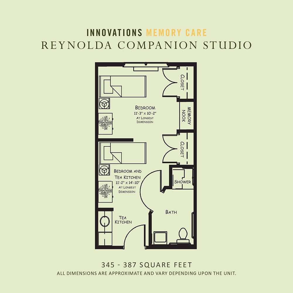Floor plan of the Innovations Reynolda Companion Studio.