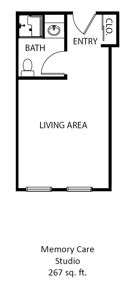 A simple floor plan of a living area.