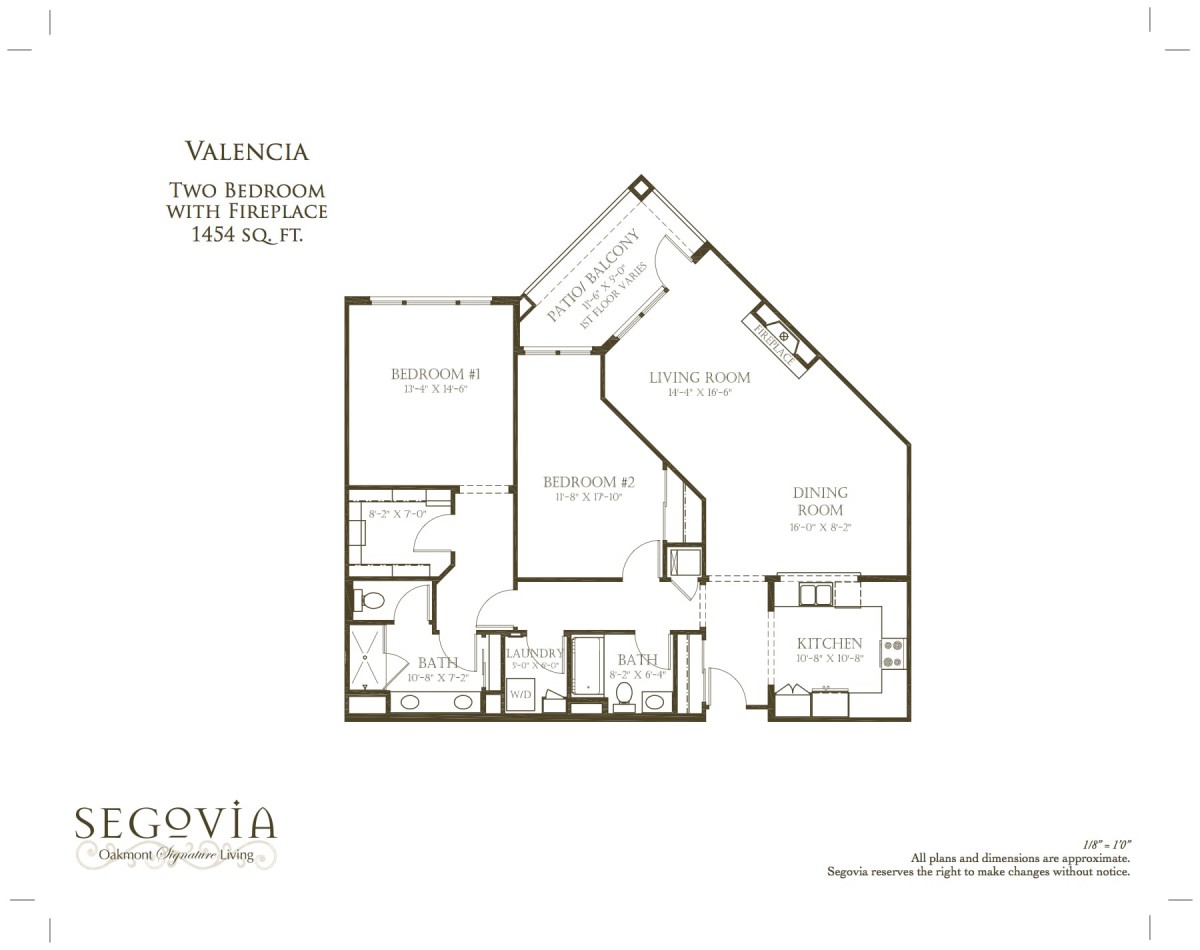 Floor plan of a Valencia two-bedroom penthouse apartment.