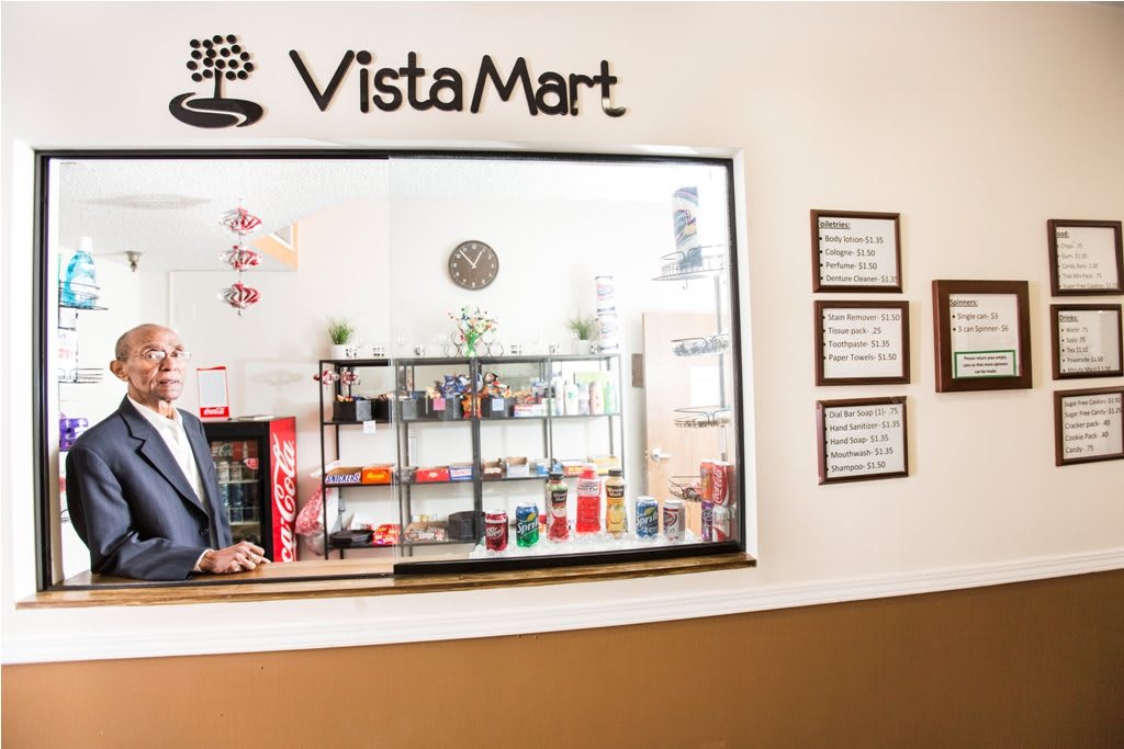 A view of the VistaMart storefront showcasing various products on display inside.