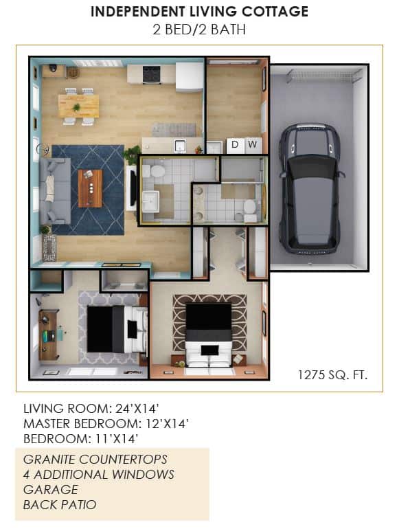 A detailed floor plan of a house showing the layout and dimensions of various rooms, including living room, master bedroom, and additional bedroom, with a total area of 1235 square feet.