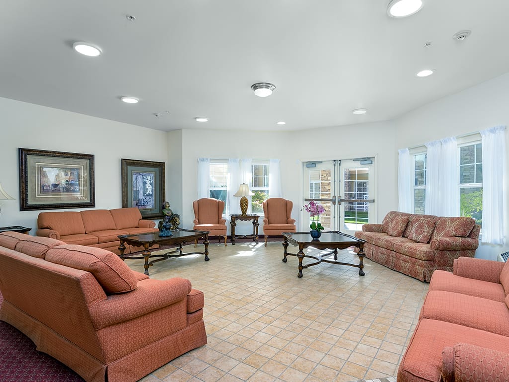 A bright and spacious living room with comfortable seating and stylish decor.