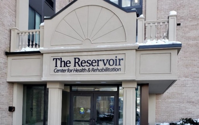 Entrance to The Reservoir Center for Health & Rehabilitation.
