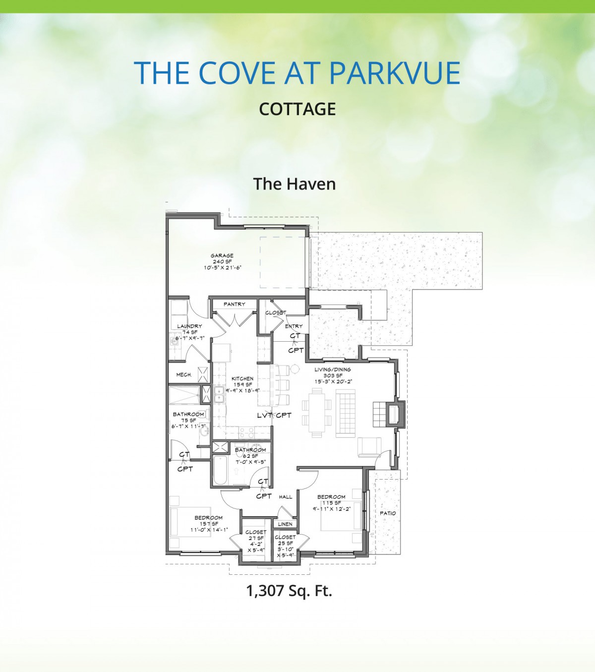 Floor plan of 'The Haven' at The Cove at Parkvue.
