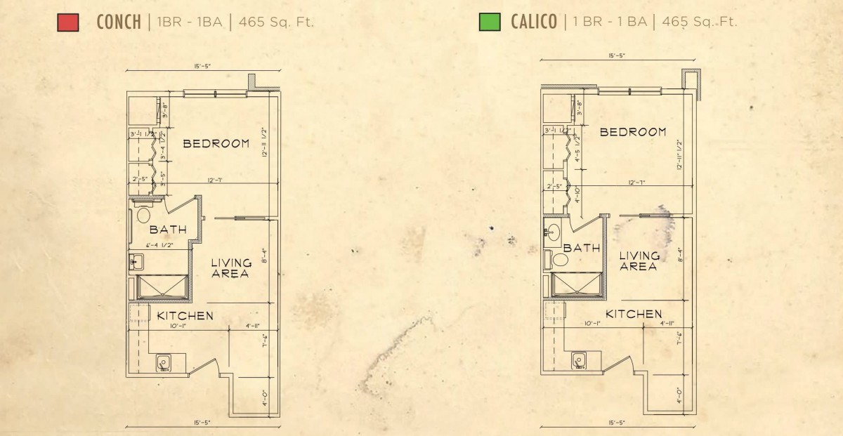 Blueprint showing the floor plans for residential spaces.